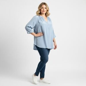 Rose & Olive Sky Blue Women's Silk Tunic
